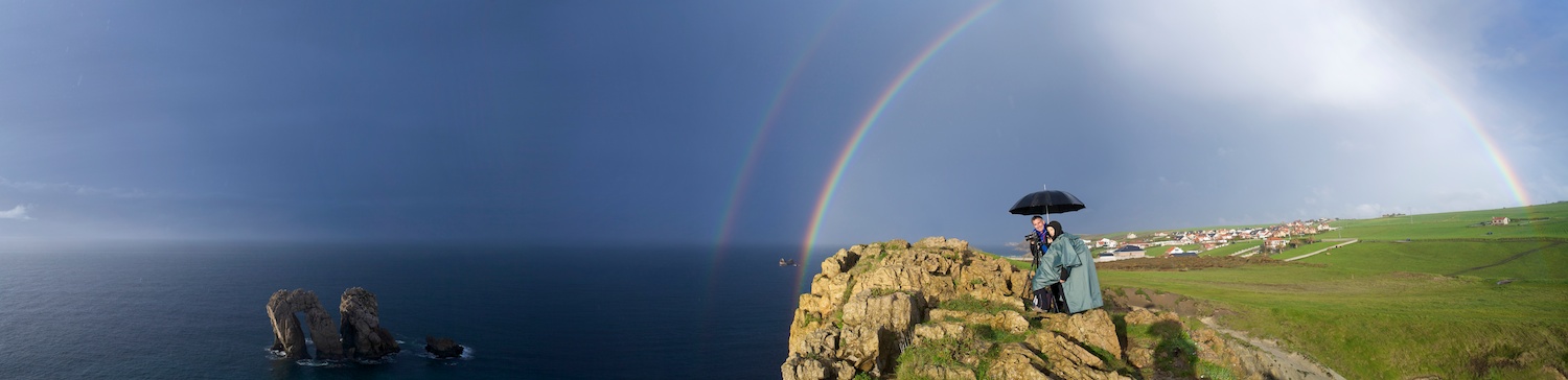 Fotografiando en la naturaleza con amigos y el arcoiris