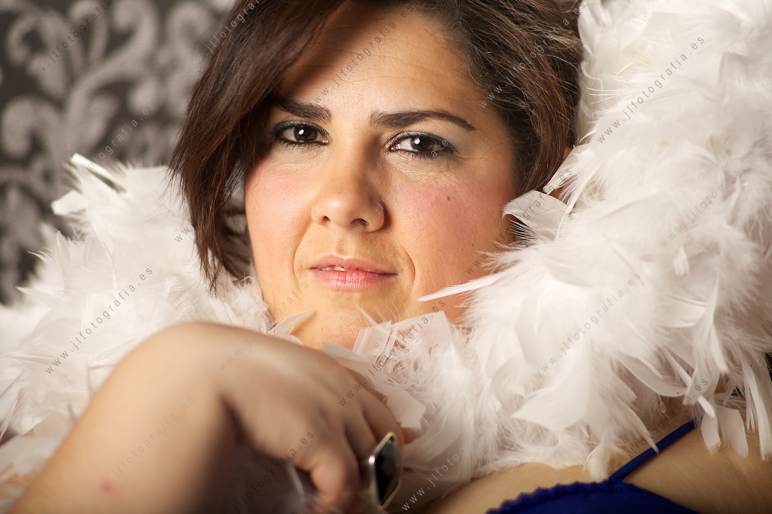 Retrato, primer plano de la novia
