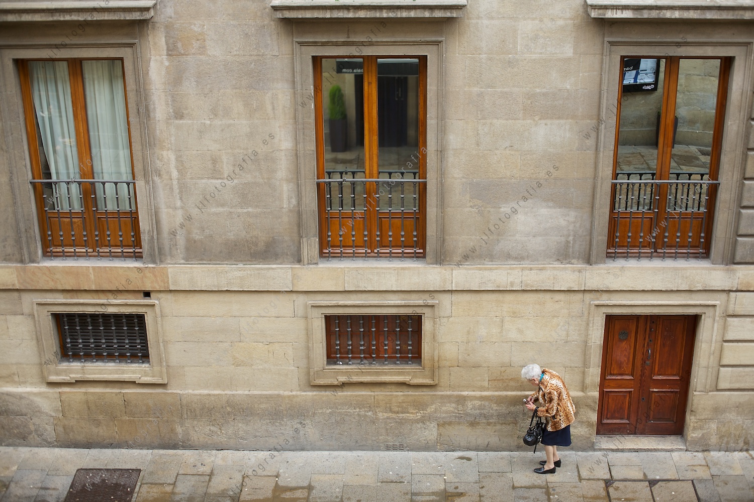 Anciana paseando por Vitoria