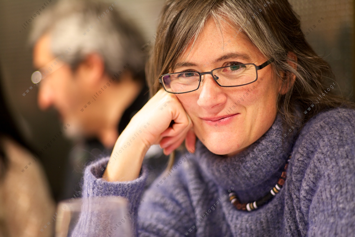 Isabel Díez durante la cena en el Bihotz Gaztea