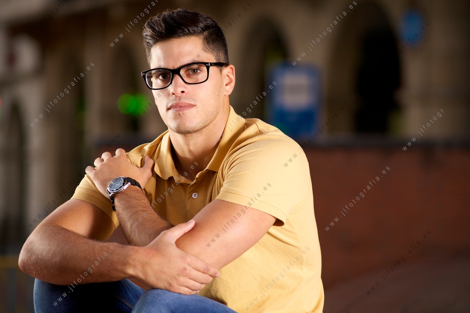Retrato de primer plano de un modelo en Barakaldo