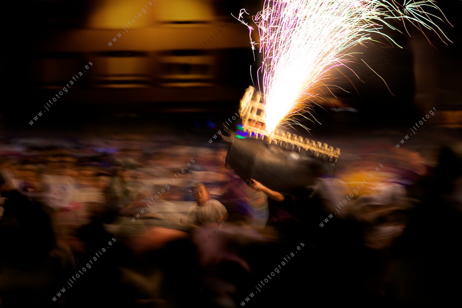 Toro de fuego en fiestas de San faustos de Durango.